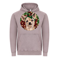 Vintage Zinc Christmas Chihuahua With Buffalo Plaid Vintage Hoodie - RanaPortraitStore