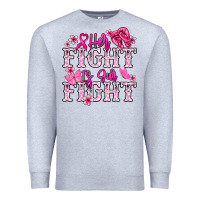 Heather Grey Her fight is our fight Cancer Awareness Premium Sweatshirt - HowdyJamesFarm