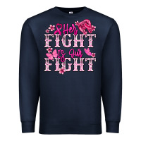 Navy Her fight is our fight Cancer Awareness Premium Sweatshirt - HowdyJamesFarm