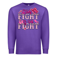 Purple Her fight is our fight Cancer Awareness Premium Sweatshirt - HowdyJamesFarm