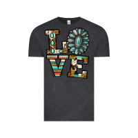Vintage Black Turquoise Love Vintage Tee - Jasminsmagicworld