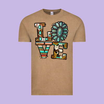 Turquoise Love Vintage Tee Designed By Jasminsmagicworld