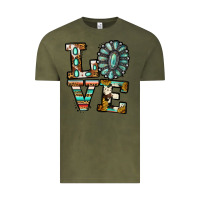Vintage Olive Turquoise Love Vintage Tee - Jasminsmagicworld