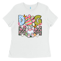 White Easter Dog Mom Easter Day Ladies Tee - Neo Western