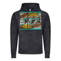 Vintage Black western cow serape leopard sunflowers mousepad Vintage Hoodie - BarkalooDesign