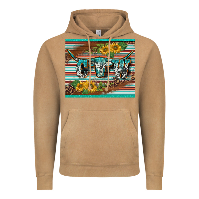 Western Cow Serape Leopard Sunflowers Mousepad Vintage Hoodie by BarkalooDesign | Teevron