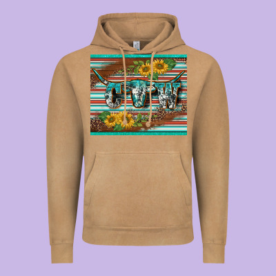 Western Cow Serape Leopard Sunflowers Mousepad Vintage Hoodie Designed By Barkaloodesign