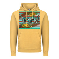 Vintage Mustard western cow serape leopard sunflowers mousepad Vintage Hoodie - BarkalooDesign