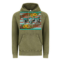 Vintage Olive western cow serape leopard sunflowers mousepad Vintage Hoodie - BarkalooDesign