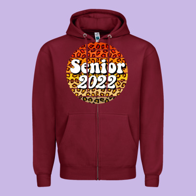 Senior 2022 Zipper Hoodie Designed By Barkaloodesign