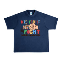 Navy his fight is my fight autism awareness Urban Heavy Tee - MaliasSmallBusiness