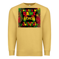 Antique Gold i paused my game Premium Sweatshirt - TumblerDesignByShophia