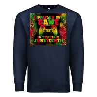Navy i paused my game Premium Sweatshirt - TumblerDesignByShophia