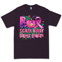 Plum halloween boo with cancer ribbon breast cancer sca Premium Tee - AdoDesignShop