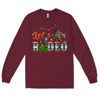 Burgundy lets rodeo Long Sleeve Tee - NancyCooperArtShop