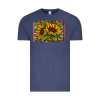 Vintage Denim Sunflower With Serape Background Vintage Tee - Jasminsmagicworld