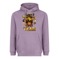 Lavender happy new year afro messy bun Heavyweight Hoodie - texasbilliewilder