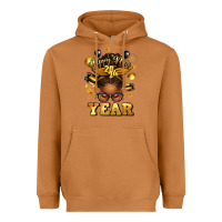 Meerkat happy new year afro messy bun Heavyweight Hoodie - texasbilliewilder