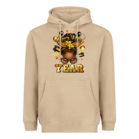 Mushroom happy new year afro messy bun Heavyweight Hoodie - texasbilliewilder