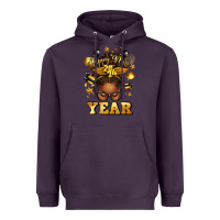 Plum happy new year afro messy bun Heavyweight Hoodie - texasbilliewilder