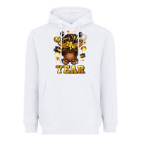 White happy new year afro messy bun Heavyweight Hoodie - texasbilliewilder
