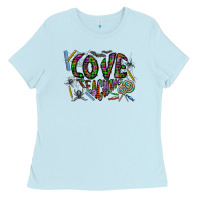 Baby Blue i love teaching Ladies Tee - CowhideDigitalArt