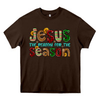 Chocolate Brown jesus the reason for the season Heavy Core Tee - FaDigitalArtStudio