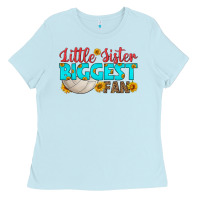 Baby Blue little sister biggest fan Ladies Tee - HRA Design Shop