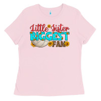 Bubblegum Pink little sister biggest fan Ladies Tee - HRA Design Shop