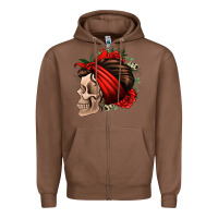 Chestnut bandana and roses skull Zipper Hoodie - Jasminsmagicworld