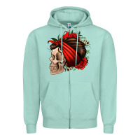 Seafoam bandana and roses skull Zipper Hoodie - Jasminsmagicworld