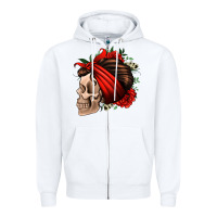 White bandana and roses skull Zipper Hoodie - Jasminsmagicworld