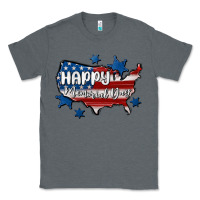 Charcoal Heather happy memorial day usa Classic Tee - MaliasSmallBusiness