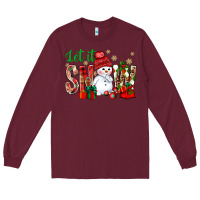 Burgundy let it snow with snowman Long Sleeve Tee - NancyCooperArtShop