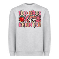 Heather Grey 100 days brighter Heavyweight Sweatshirt - MaliasSmallBusiness