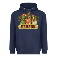 Navy Pumpkin season Heavyweight Hoodie - NancyCooperArtShop
