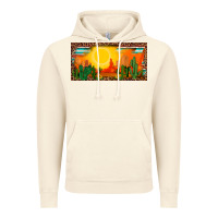 Vintage Artic western  sunset cactus leopard serape   license plate template Vintage Hoodie - BarkalooDesign