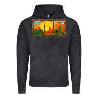 Vintage Black western  sunset cactus leopard serape   license plate template Vintage Hoodie - BarkalooDesign