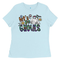 Baby Blue let's go ghouls Ladies Tee - CowhideDigitalArt