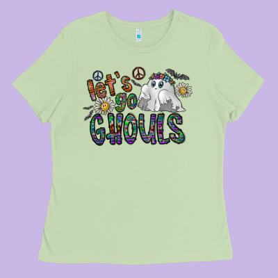 Let's Go Ghouls Ladies Tee Designed By Cowhidedigitalart