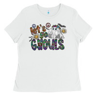 White let's go ghouls Ladies Tee - CowhideDigitalArt