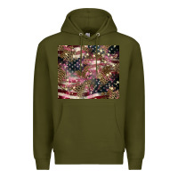 Army Green American flag leopard pinktumbler Premium Hoodie - HowdyJamesFarm