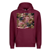 Burgundy American flag leopard pinktumbler Premium Hoodie - HowdyJamesFarm