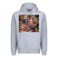 Heather Grey American flag leopard pinktumbler Premium Hoodie - HowdyJamesFarm
