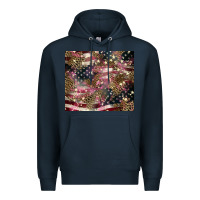 Navy American flag leopard pinktumbler Premium Hoodie - HowdyJamesFarm
