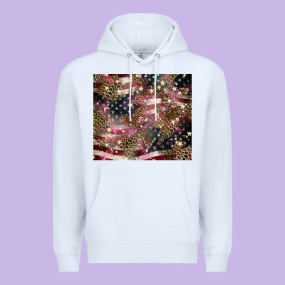 American Flag Leopard Pinktumbler Premium Hoodie Designed By Howdyjamesfarm