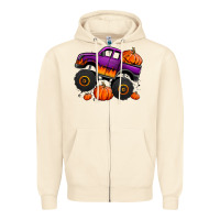 Sandshell halloween jack o lantern monster truck Zipper Hoodie - Jasminsmagicworld