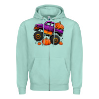 Halloween Jack O Lantern Monster Truck Zipper Hoodie | Teevron