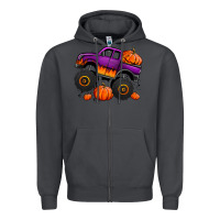 Smoke halloween jack o lantern monster truck Zipper Hoodie - Jasminsmagicworld