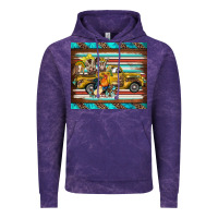 Cloud Purple western truck farm animals serape leopard turquoise's Vintage Hoodie - BarkalooDesign